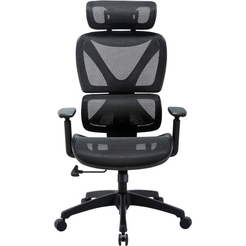Lorell High-back Mesh Chair - Black Mesh Seat - Black Mesh Back - Plastic Frame - High Back - Base (LLR84396)
