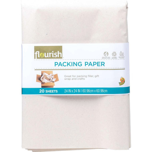 Duck Brand Flourish Recycled Packing Paper - 24" Width x 24" Length - Dust-free, Non-adhesive - - (DUC287431)