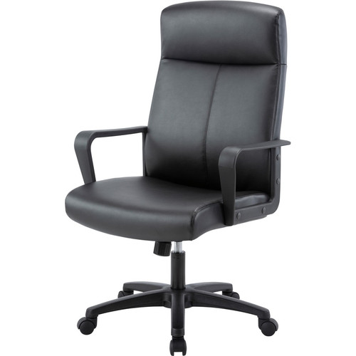 Lorell High-Back Bonded Leather Chair - Black Bonded Leather Seat - Black Bonded Leather Back - - - (LLR41851)