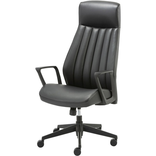 LYS High-Back Bonded Leather Chair - Black Bonded Leather Seat - Black Bonded Leather Back - High - (LYSCH100LABK)