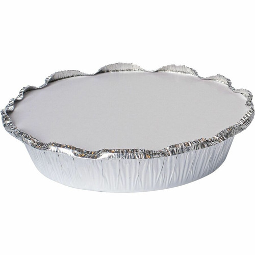BluTable 7" Round Foil Pan Flat Board Lids - Round - 500 / Carton - White, Silver (RMLFOILLID7)