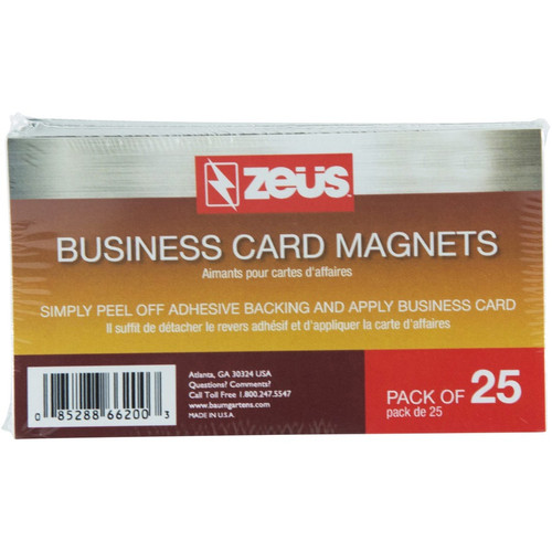 Zeus Magnetic Business Card - 3 1/2" x 2" - 25 / Pack - Black (BAU66200)