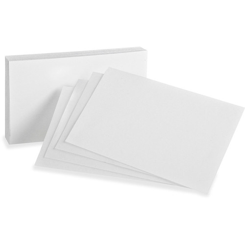 Oxford Blank Index Cards - 5" x 8" - 85 lb Basis Weight - 100 / Pack - Sustainable Forestry (SFI) - (OXF50)