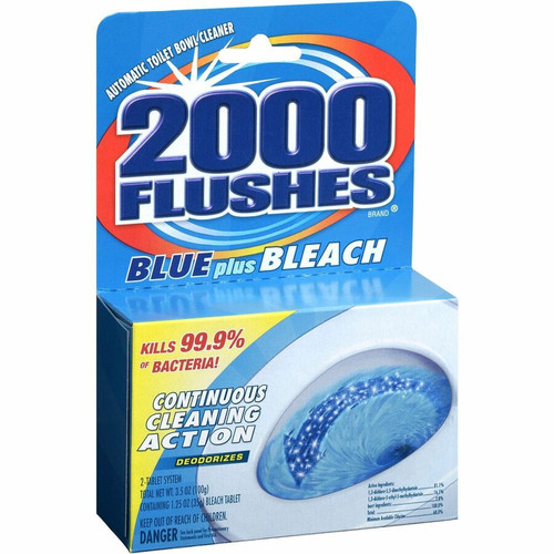 WD-40 2000 Flushes Blue/Bleach Bowl Cleaner Tablets - For Toilet Bowl - Concentrate - 3.50 oz (0.22 (WDF208017)