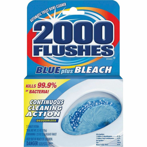 WD-40 2000 Flushes Blue/Bleach Bowl Cleaner Tablets - For Toilet Bowl - Concentrate - 3.50 oz (0.22 (WDF208017)