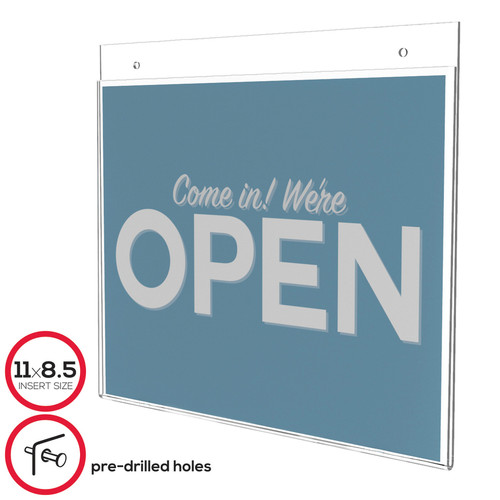 Deflecto Classic Image Wall Mount Sign Holders - 1 Each - 11" Width x 8.5" Height - Wall Mountable (DEF68301)