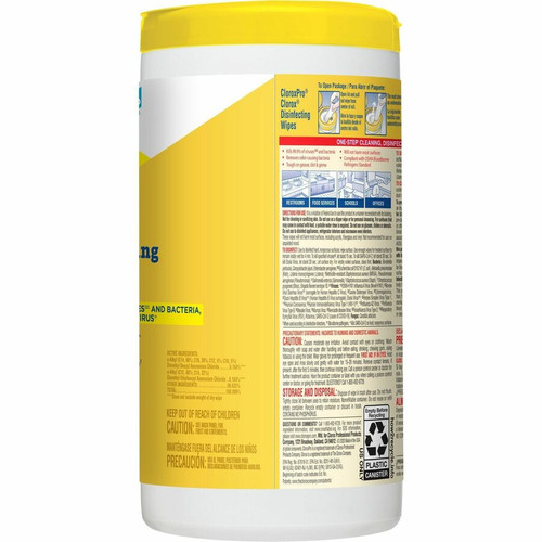 CloroxPro Disinfecting Wipes - For Multipurpose - Ready-To-Use - Lemon Fresh Scent - 75 / - (CLO15948CT)