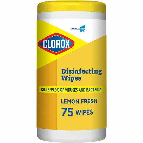 CloroxPro Disinfecting Wipes - For Multipurpose - Ready-To-Use - Lemon Fresh Scent - 75 / - (CLO15948CT)