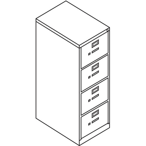 HON 310 H314 File Cabinet - 15" x 26.5"52" - 4 Drawer(s) - Finish: Black (HON314PP)