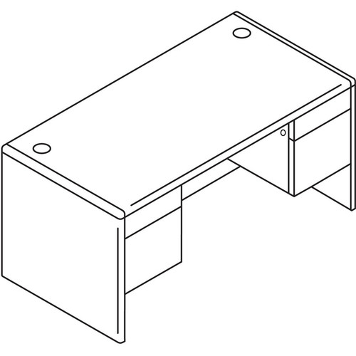 HON 10700 H10771 Pedestal Desk - 60" x 30"29.5" - 4 x Box, File Drawer(s) - Double Pedestal - Edge (HON10771NN)