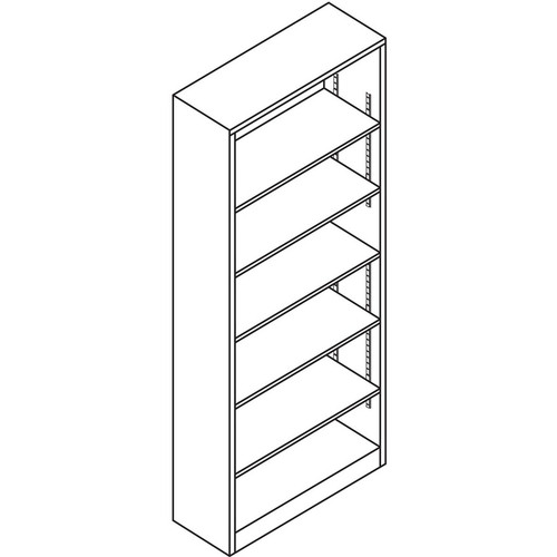 HON Brigade Steel Bookcase | 6 Shelves | 34-1/2"W | Putty Finish - 6 Shelf(ves) - 81.1" Height x x (HONS82ABCL)