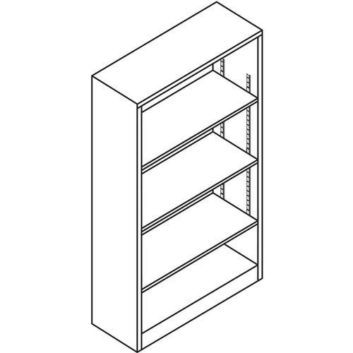 HON Brigade Steel Bookcase | 4 Shelves | 34-1/2"W | Light Gray Finish - 4 Shelf(ves) - 59" Height x (HONS60ABCQ)