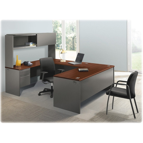 HON 38000 H38293R Pedestal Desk - 72" x 36"29.5" - 2 x Box, File Drawer(s)Right Side - Waterfall - (HON38293RNS)