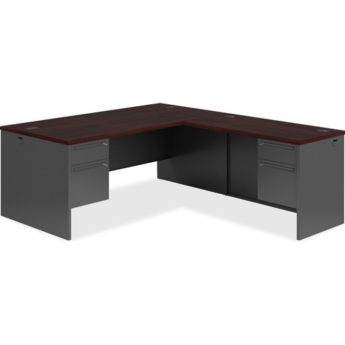 HON 38000 H38293R Pedestal Desk - 72" x 36"29.5" - 2 x Box, File Drawer(s)Right Side - Waterfall - (HON38293RNS)
