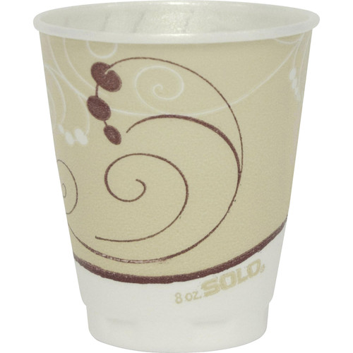 Solo Trophy Plus 8 oz Symphony Insulated Hot/Cold Cups - 100 / Pack - Beige - Poly, Polyethylene - (SCCX8J8002)