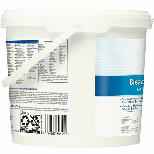 Clorox Healthcare Bleach Germicidal Wipes - Ready-To-Use - 12" Length x 12" Width - 110.0 / Bucket (CLO30358)