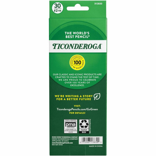 Ticonderoga Pre-Sharpened No. 2 Pencils - #2 Lead - Yellow Barrel - 30 / Box (DIX13830)