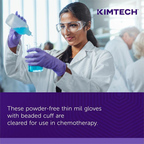 KIMTECH Purple Nitrile Exam Gloves - Medium Size - For Right/Left Hand - Purple - Latex-free, - For (KCC55082)