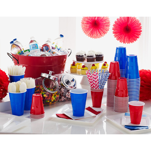 Genuine Joe 16 oz Party Cups - 50 / Pack - Red - Plastic - Party, Cold Drink (GJO11251)