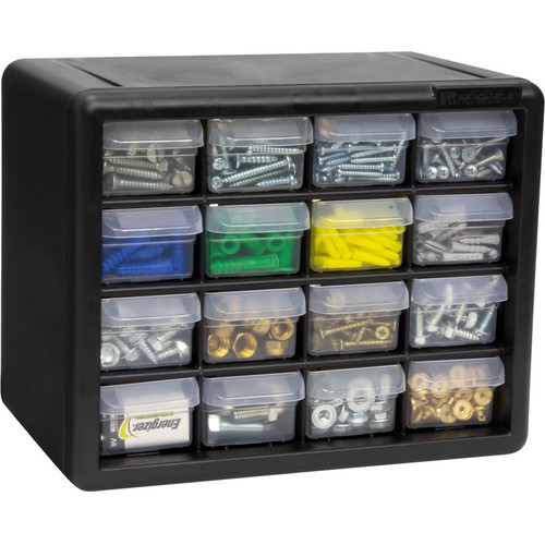 Akro-Mils 16-Drawer Plastic Storage Cabinet - 16 Drawer(s) - 8.5" Height x 6.4" Width10.5" - Finger (AKM10116)