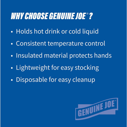 Genuine Joe 20 oz Foam Cups - 500 / Carton - White - Styrofoam - Hot Drink, Cold Drink (GJO25250)