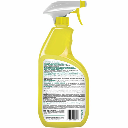 Simple Green Industrial Cleaner/Degreaser - Concentrate - 24 fl oz (0.8 quart) - Lemon Scent - 12 / (SMP14002CT)