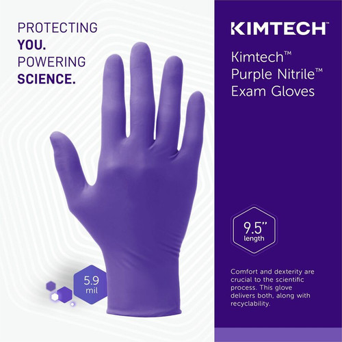 KIMTECH Purple Nitrile Exam Gloves - Small Size - For Right/Left Hand - Purple - Latex-free, - For (KCC55081CT)