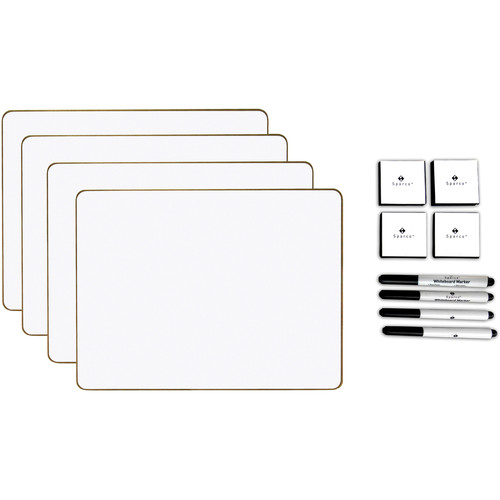 Sparco Dry-erase Board Kit with 12 Sets - 12" (1 ft) Width x 9" (0.8 ft) Height - White Surface - - (SPR99817)