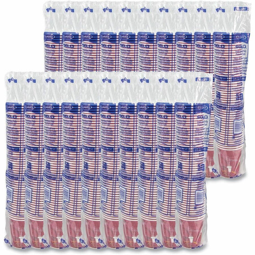 Solo 10 oz Bistro Design Disposable Paper Cups - 50 / Pack - 20 / Carton - Multi - Paper - Hot Cold (SCC370SI0041)