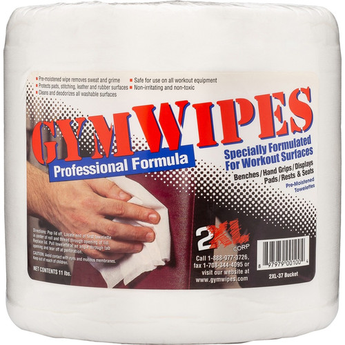 2XL GymWipes Professional Towelettes Bucket Refill - 8" Length x 6" Width - 700 / Pack - 4 / Carton (TXLL38CT)