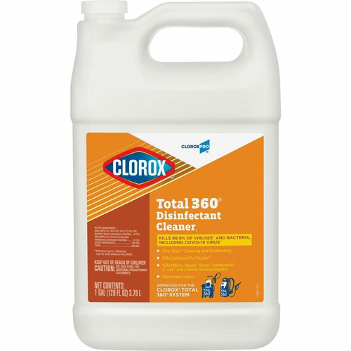CloroxPro Total 360 Disinfectant Cleaner - 128 fl oz (4 quart) - 72 / Bundle - Translucent (CLO31650BD)