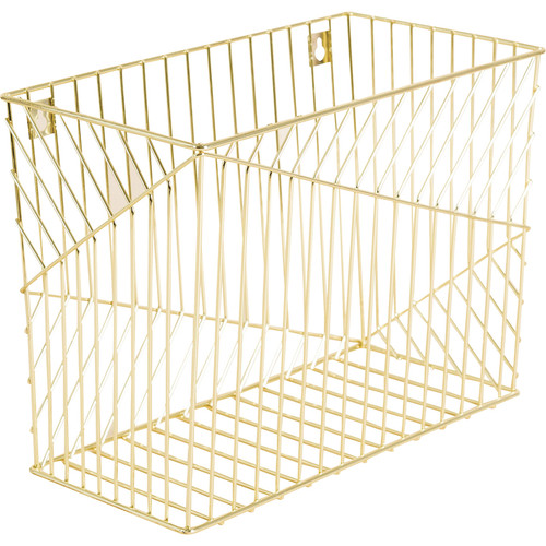 U Brands Vena Hanging File Basket - 6.8" Height x 9.5" Width12.4" Length%Desktop - Gold - Metal - 1 (UBR3231U0206)