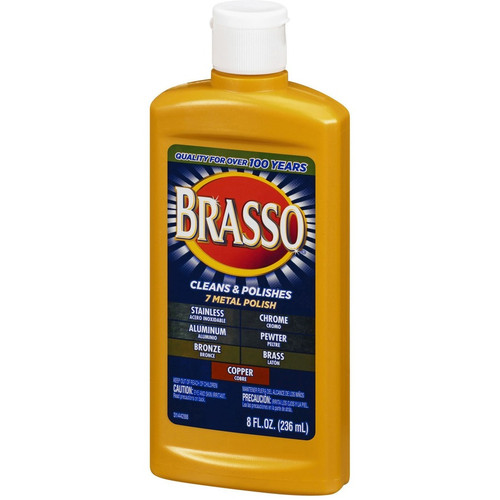Brasso Metal Polish - 8 fl oz (0.3 quart)Bottle - 8 / Carton - Tan (RAC89334CT)