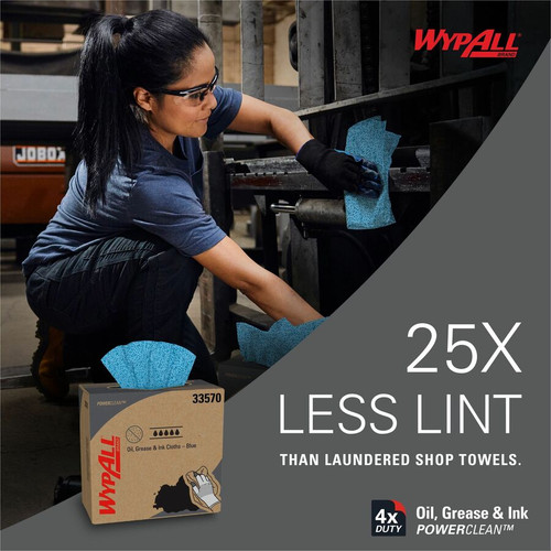 Wypall Oil, Grease & Ink Cloths - Ready-To-Use - 16.80" Length x 8.80" Width - 100 / Box - 500 / - (KCC33570)