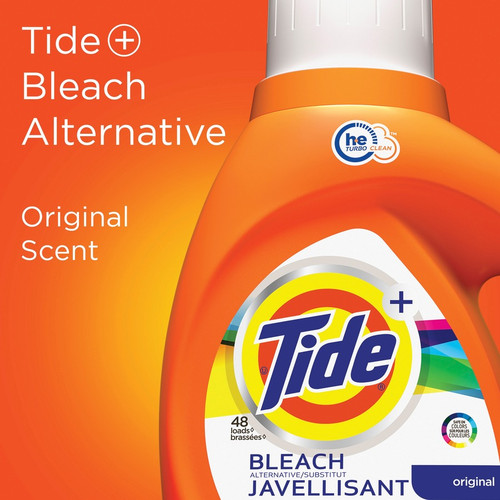 Tide Plus Bleach Liquid Detergent - 92 fl oz (2.9 quart)Bottle - 1 Bottle - Clear (PGC87549)