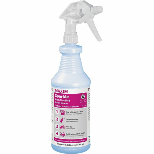 Midlab Sparkle Alcohol Fortified Glass+ Cleaner - Ready-To-Use - 32 fl oz (1 quart) - Clean Scent - (MLB05180012)