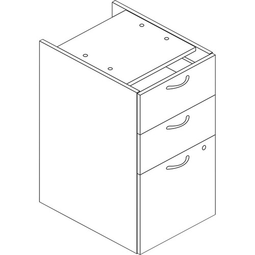 HON Mod HLPLPSBBF Pedestal - 15" x 20"28" - 3 x Box, File Drawer(s) - Finish: Traditional Mahogany, (HONPLPSBBFLT1)