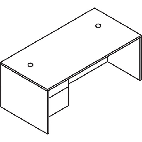 HON 10500 H10584L Pedestal Desk - 66" x 30"29.5" - 2 x Box, File Drawer(s)Left Side - Finish: Ash (HON10584LLS1)