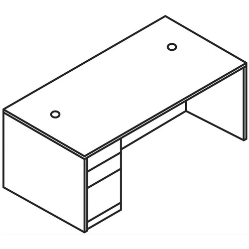 HON 10500 H105898L Pedestal Desk - 66" x 36"29.5" - 3 x Box, File Drawer(s)Left Side - Finish: Ash (HON105898LLS1)