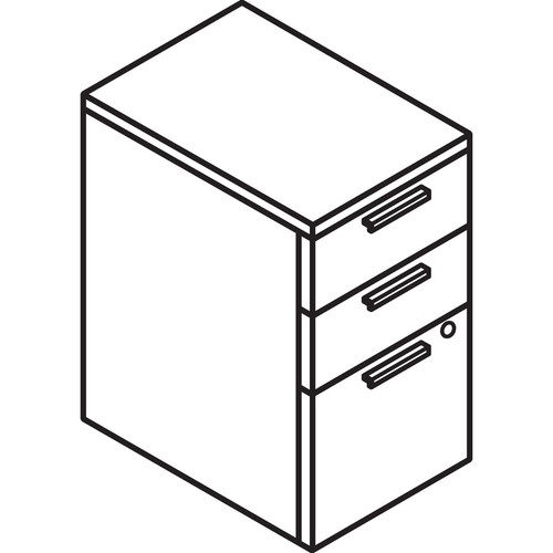 HON 10500 H105102 Pedestal - 15.8" x 22.8"28" - 3 x Box, File Drawer(s) - Finish: Sterling Ash (HON105102LS1)
