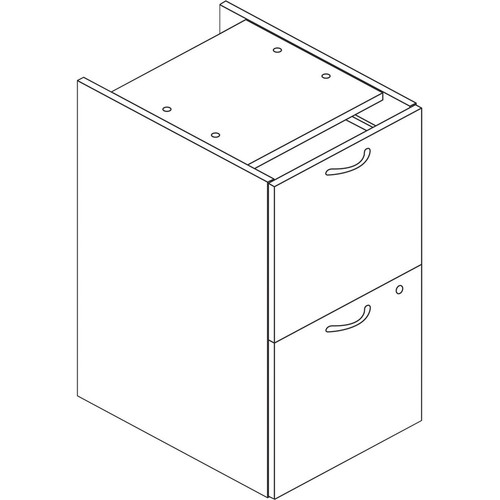 HON Mod HLPLPSFF Pedestal - 15" x 20"28" - 2 x File Drawer(s) - Finish: Traditional Mahogany (HONPLPSFFLT1)