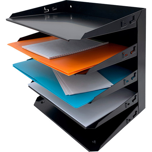 Huron Horizontal Slots Desk Organizer - 5 Compartment(s) - Horizontal - 12" Height x 8.8" Width x - (HURHASZ0149)