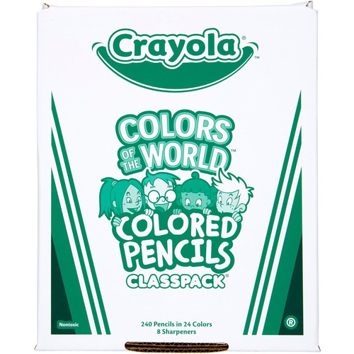 Crayola Colors of the World Colored Pencils - Assorted, Almond, Golden, Rose Lead - 240 / Case (CYO682023)