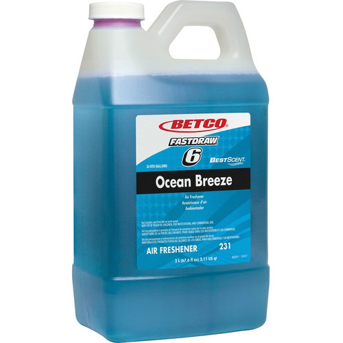 Betco BestScent Ocean Breeze Deodorizer - FASTDRAW 6 - Concentrate Liquid - 67.6 fl oz (2.1 quart) (BET2314700CT)