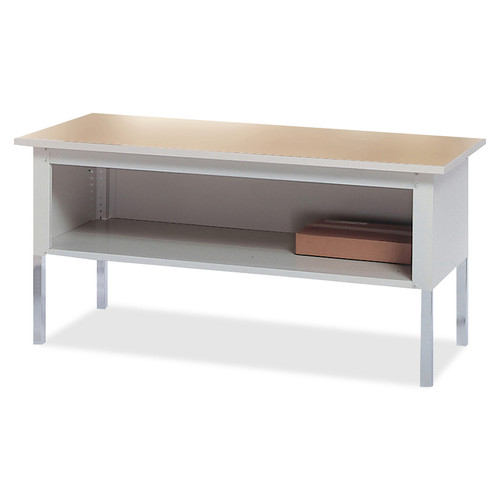 Mayline Mailflow-To-Go Sorting Table - 60" x 30"36" - 1 Shelve(s) - Finish: Chrome, Gray - Leveling (MLNTB60PG)