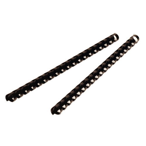 Fellowes Plastic Binding Combs - Black, 1/4" Diameter - 0.3" Height x 10.8" Width x 0.3" Depth - - (FEL52366)