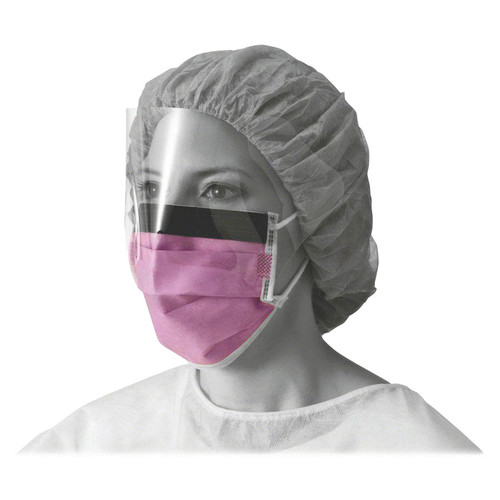Medline Fluid-resistant Face Mask - Cellulose - Purple - Fluid Resistant, Earloop Style Mask, Fog - (MIINON27410EL)