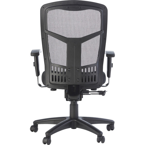 Lorell Executive Mesh High-back Swivel Chair - Black Fabric Seat - Steel Frame - Black - 1 Each (LLR86205)