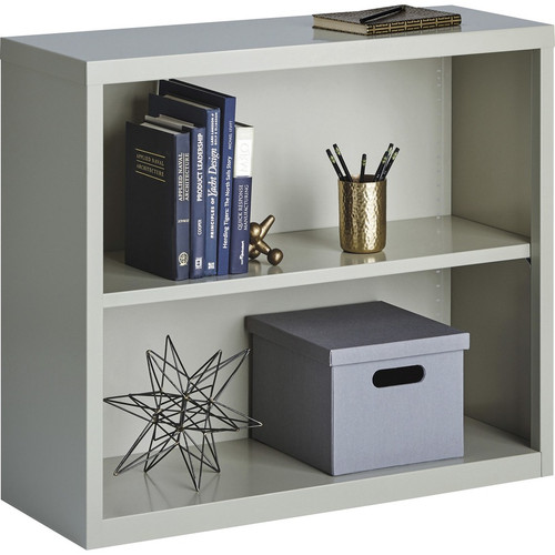Lorell Fortress Series Bookcase - 34.5" x 13" x 30" - 2 x Shelf(ves) - Light Gray - Powder Coated - (LLR41280)
