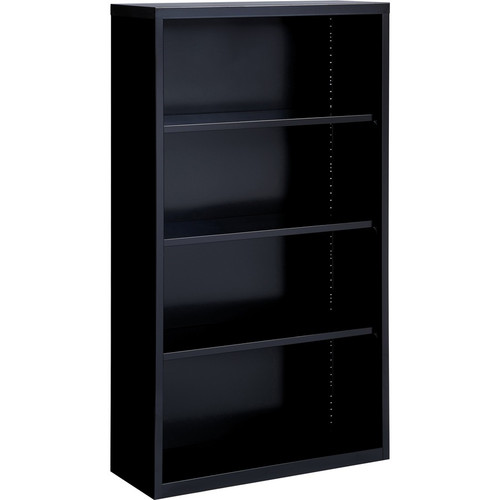 Lorell Fortress Series Bookcase - 34.5" x 13" x 60" - 4 x Shelf(ves) - Black - Powder Coated - - (LLR41288)